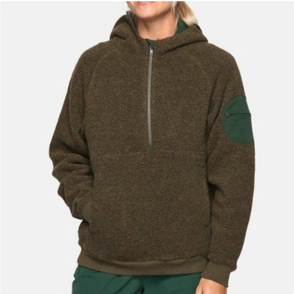 Outdoor Voices MegaFleece wool half zip sweater hoodie athleisure lounge small S - Picture 7 of 12